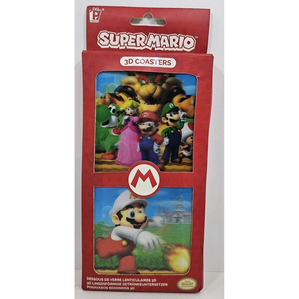 Super Mario Nintendo 3D Coasters, 8‎ Lenticular Designs by Paladone - 2017 NIB